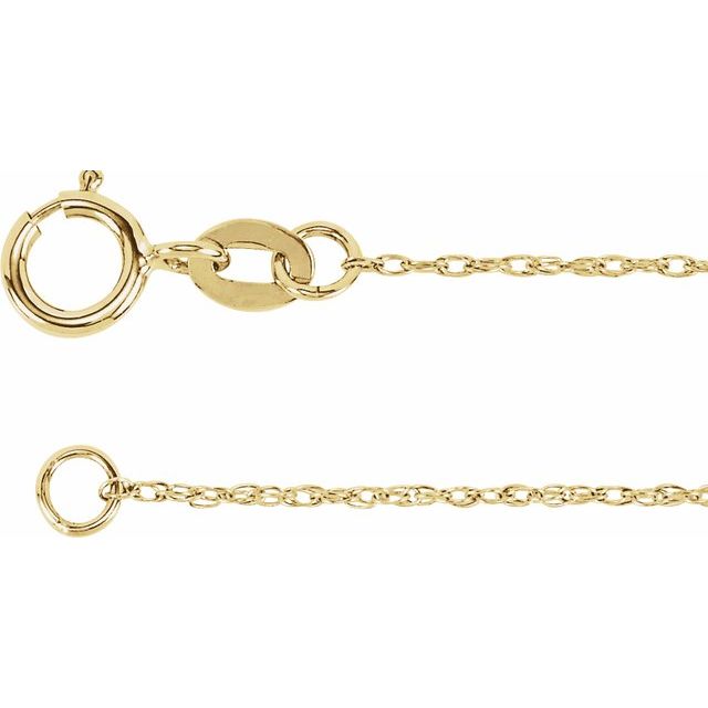 16” 1MM ROPE CHAIN WITH SPRING RING IN 14K YELLOW GOLD