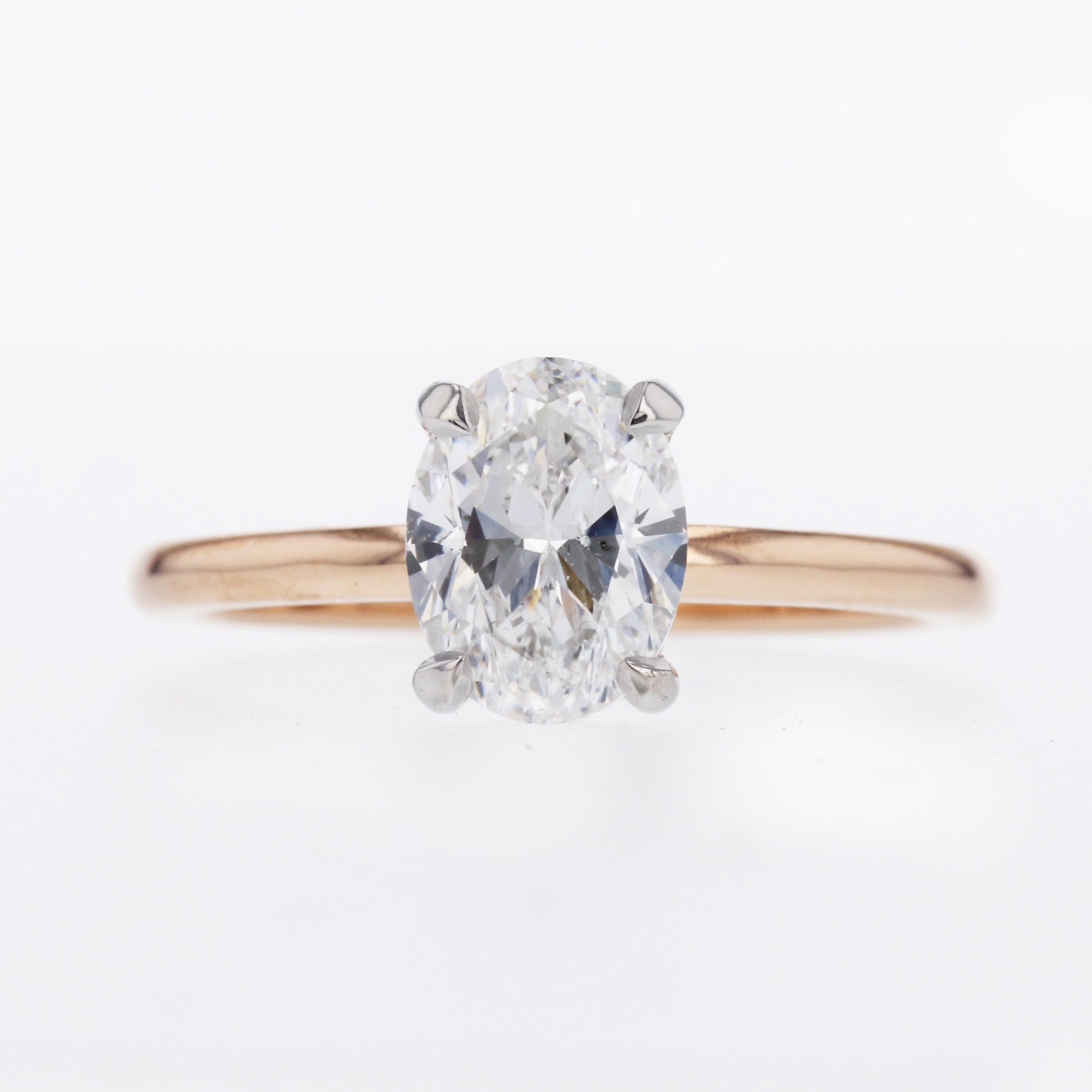 Two-Tone Rose Gold Oval Engagement Ring